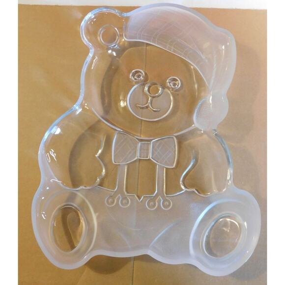 MIKASA VINTAGE 1990'S CRYSTAL HOLIDAY BEAR PLATTER 11 1/2" - Picture 5 of 6